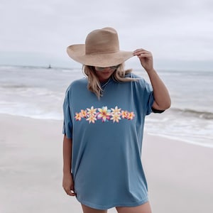 Coconut Girl Shirt Plumeria Shirt Beachy Shirt Hawaii Aloha Beach Bum Tropical Flowers Maui Shirt Hawaii Vacation Shirt Plumeria Flower