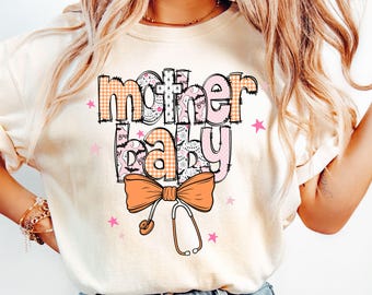 Halloween Mother Baby Nurse Shirt Comfort Colors Mother Baby Unit Shirt Fall MBU Shirt Nicu Nurse Postpartum Nurse Spooky Mother Baby Unit