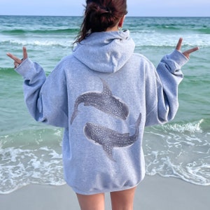 Ocean Inspired Style Whale Shark Hoody Mermaidcore Coconut Girl Ocean Animal Shirt Beach Hoody Beach Shirt Whale Shark