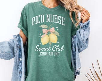 PICU-sjuksköterska, pediatrisk intensivvårdsavdelning, PICU-sjuksköterska, bekväma färger, sommar-PICU-skjorta, pediatrisk intensivvårdsavdelning, PICU-sjuksköterska