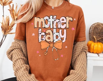 Halloween Mother Baby Nurse Shirt Comfort Colors Mother Baby Unit Shirt Fall MBU Shirt Nicu Nurse Postpartum Nurse Spooky Mother Baby Unit