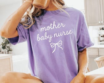 Chemise infirmière mère bébé couleurs confort chemise infirmière post-partum cadeau pour mère bébé infirmière chemise infirmière coquette chemise infirmière preppy cadeaux infirmière