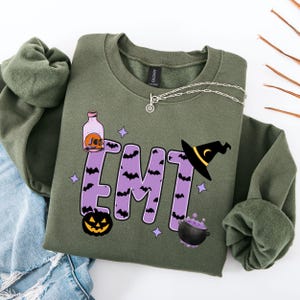 Halloween EMT Sweatshirt Emt Geschenke Emt Sweatshirt Sanitäter Geschenk Ersthelfer Geschenk Sanitäter Pullover EMT Studenten Spooky Emt Crewneck EMT