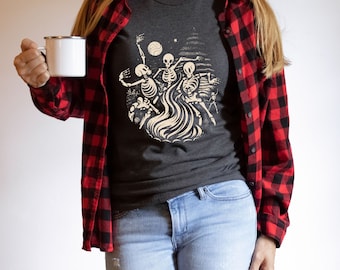 Halloween shirt, Halloween Party dansen skelet shirt, grappig Halloween shirt, skeletten Happy Halloween tshirt, skelet dansen shirt