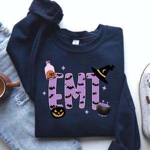 Halloween EMT Sweatshirt Emt Geschenke Emt Sweatshirt Sanitäter Geschenk Ersthelfer Geschenk Sanitäter Pullover EMT Studenten Spooky Emt Crewneck EMT