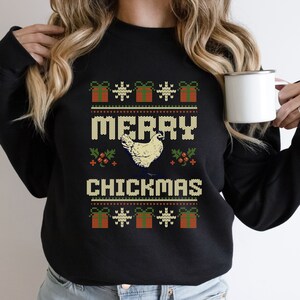 Chicken Sweatshirt, Christmas Chicken Sweater, Chicken Mama, Gift for Chicken lover, Ugly Christmas Sweater