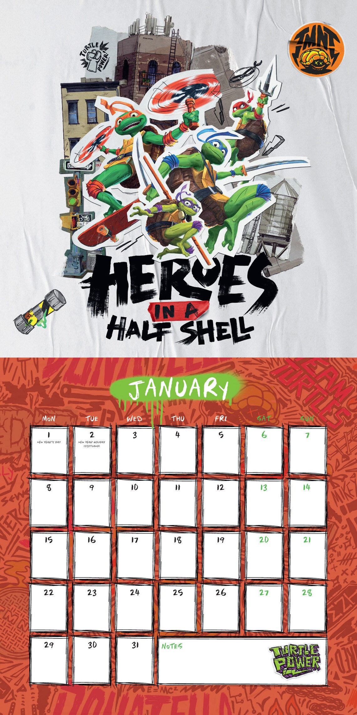 Teenage Mutant Ninja Turtles Movie 2024 Square Calendar 12x12 Etsy