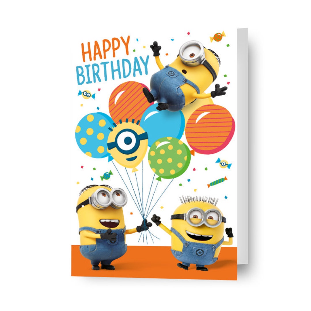Despicable Me Minions happy Birthday Card Sustainably Resourced and FSC ...