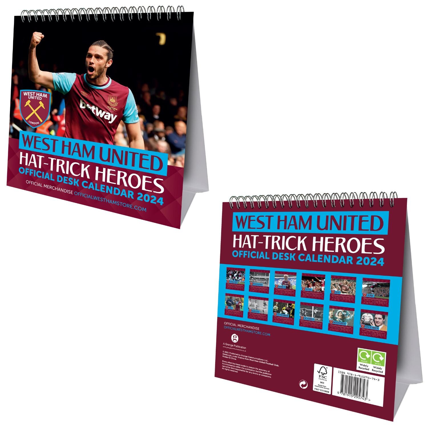2024 Football Desk Calendars/ Planners Monthly Organisers Sustainably