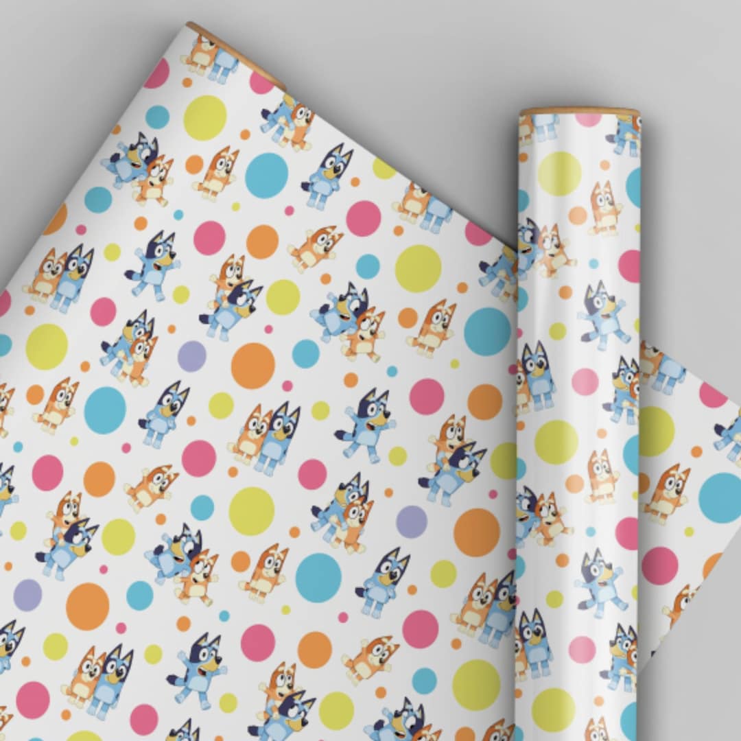 Bluey Birthday Wrapping Paper 4m Roll Gift Wrap Sustainably Resourced