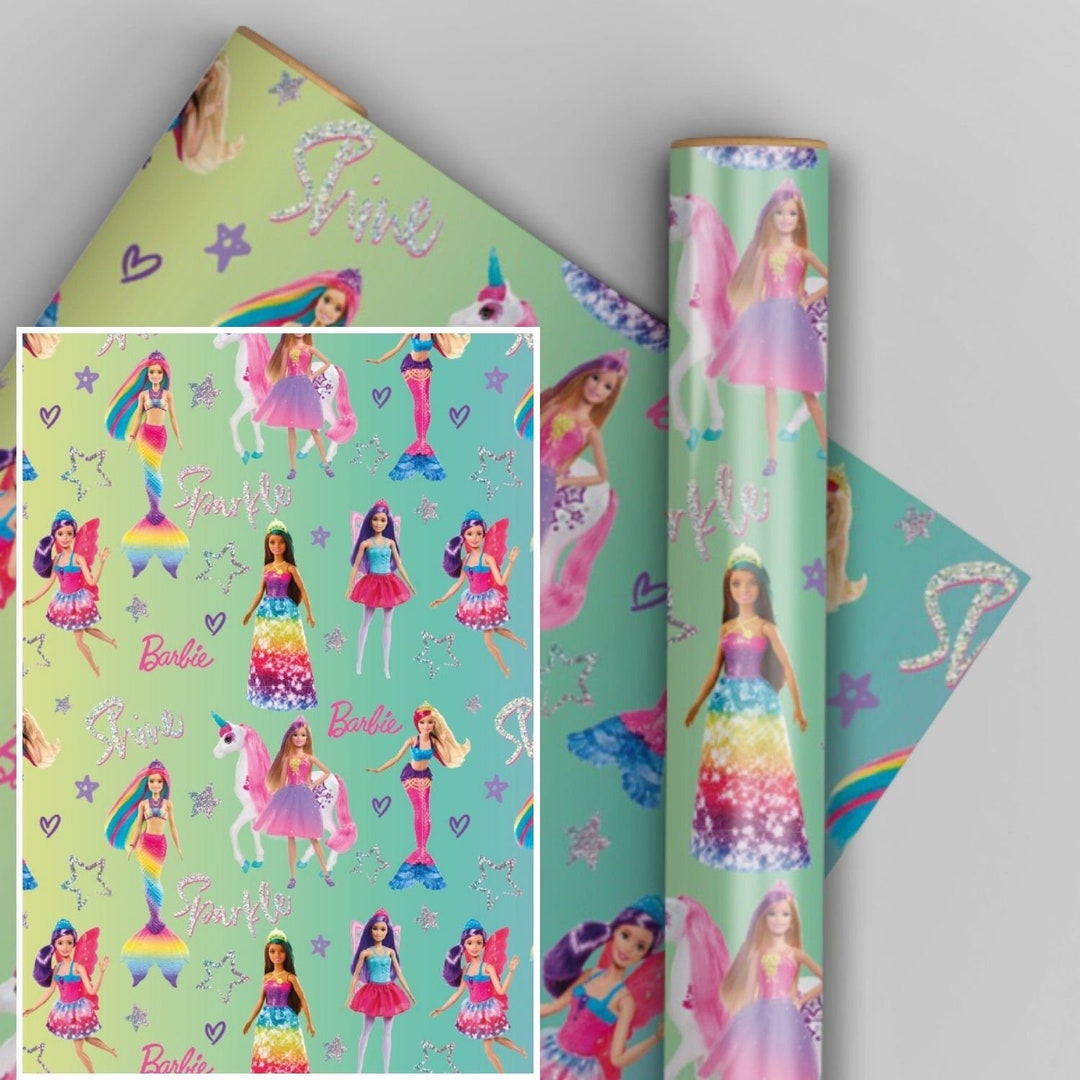 Barbie Birthday Wrapping Paper 2m Roll Gift Wrap Sustainably Etsy UK