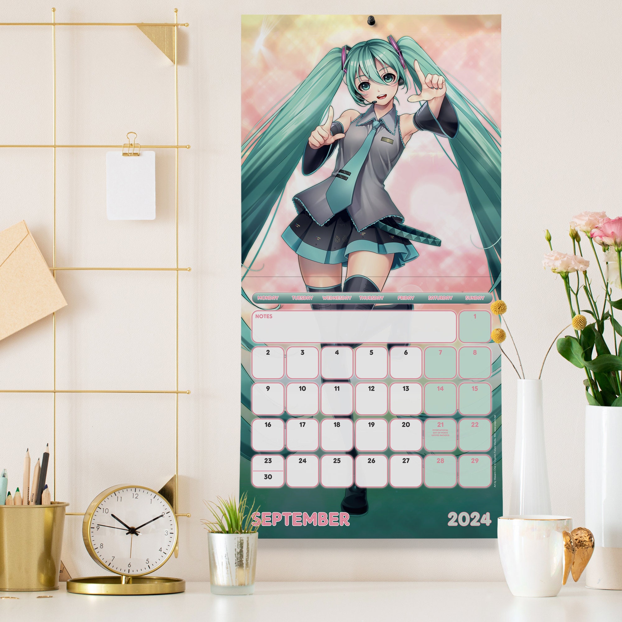 Hatsune Miku 2024 Square Calendar 12x12 Monthly Planner Organiser