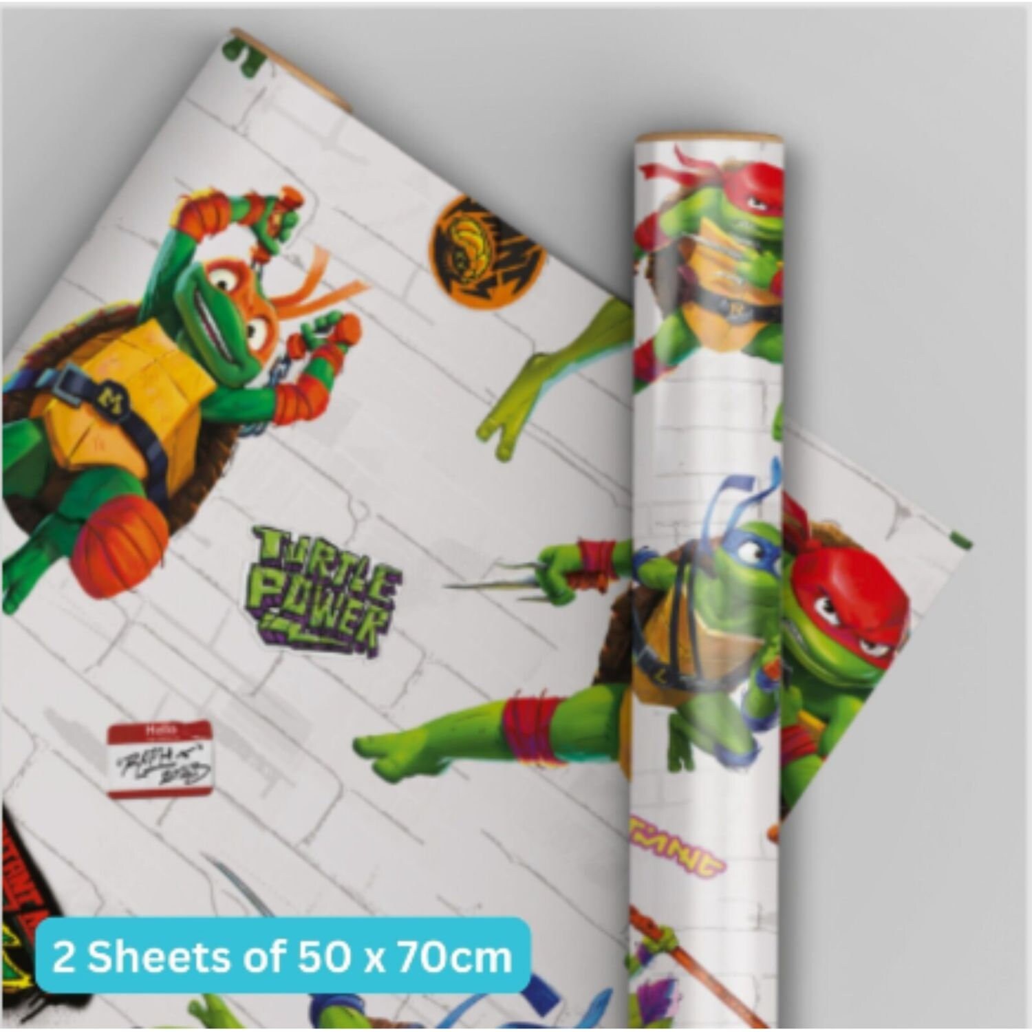 Teenage Mutant Ninja Turtles Wrapping Paper Sheet and Tag Gift Etsy