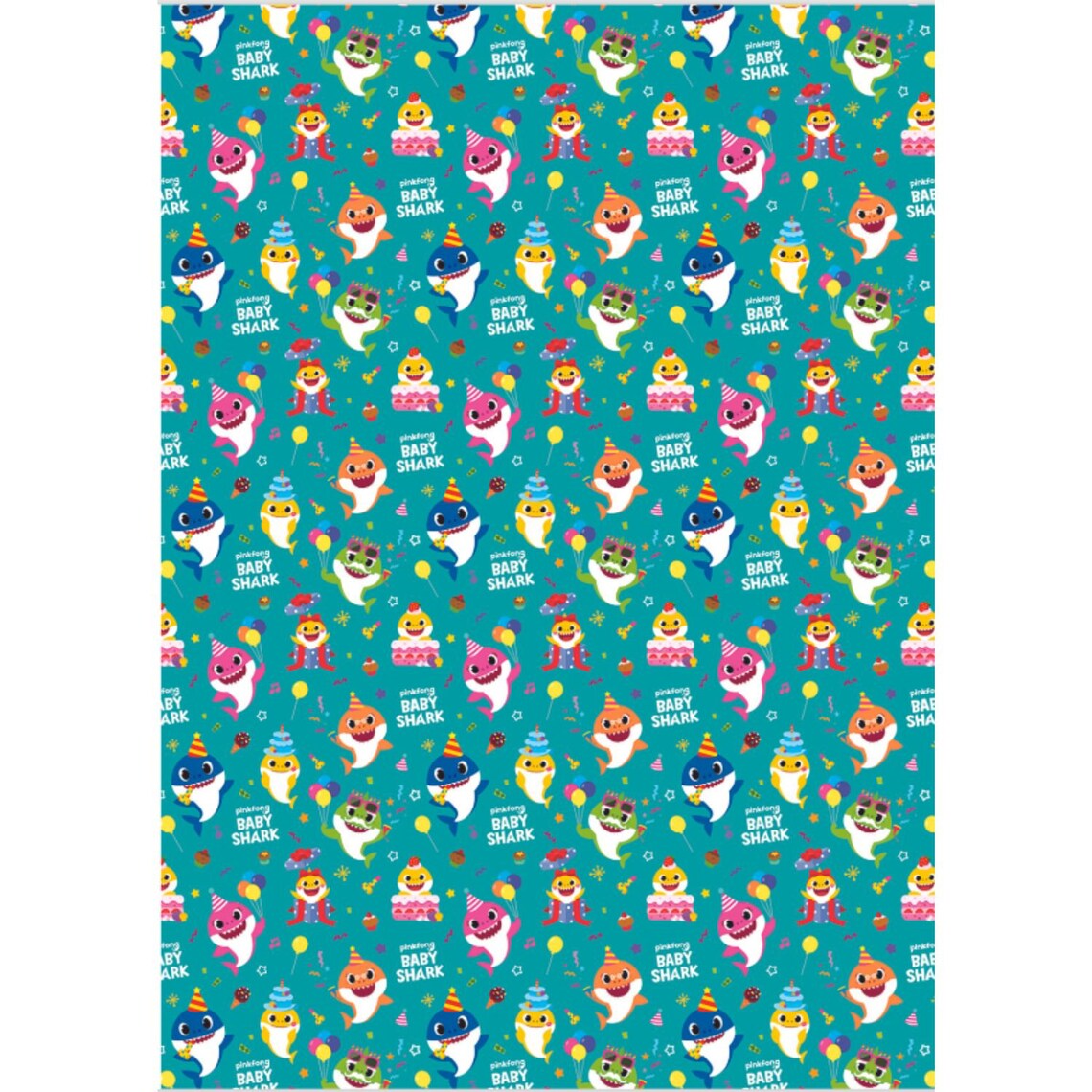 Baby Shark Birthday Wrapping Paper 4m Roll Gift Wrap Sustainably