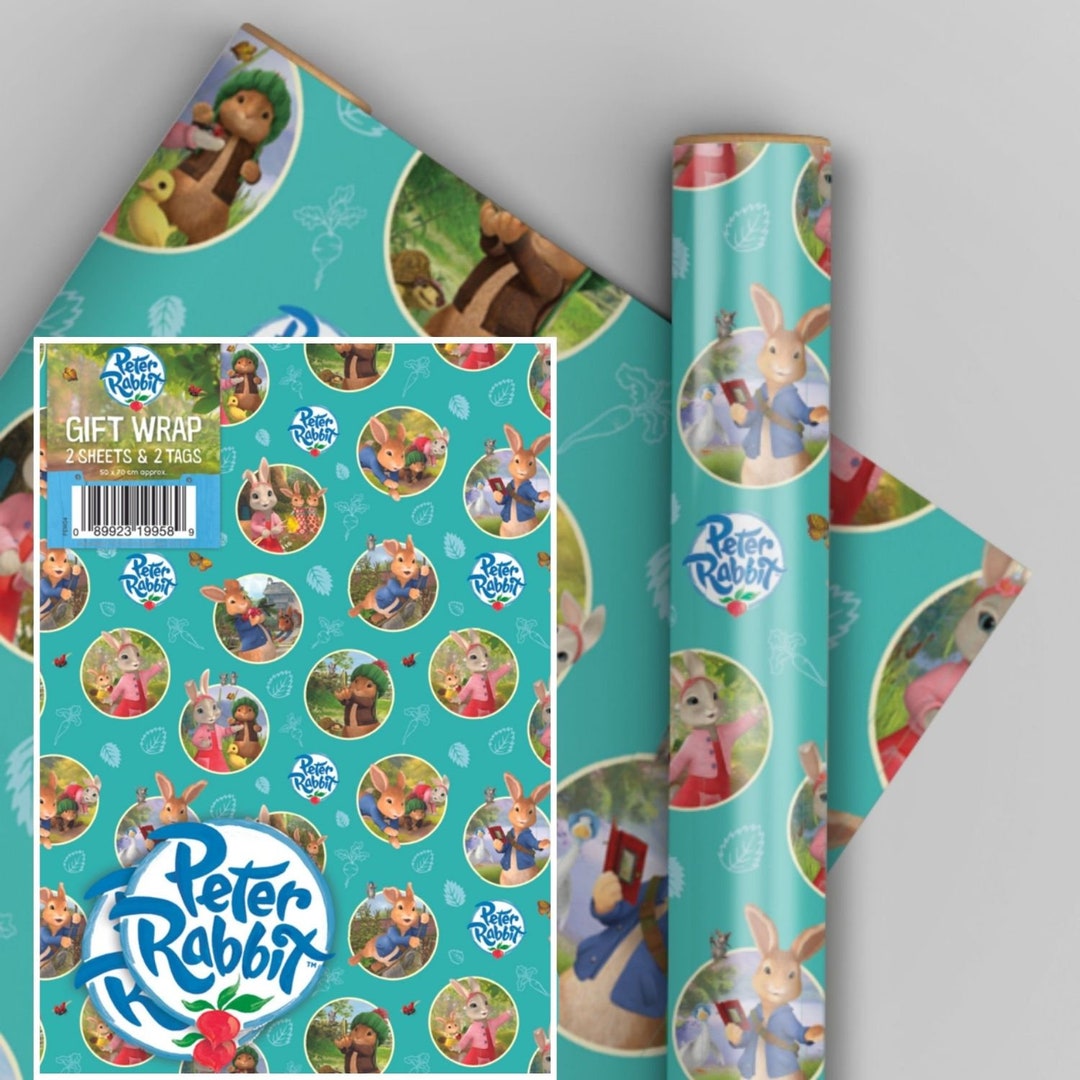 Peter Rabbit Birthday Wrapping Paper Sheet and Tag Gift Wrap Etsy