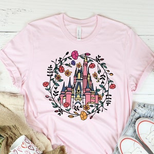 Magic Kingdom Castle Shirt, Princess Castle Shirt, Floral Spring Shirt, Magical Vacation Tee, Matching Family Shirt, Disneyland Shirt