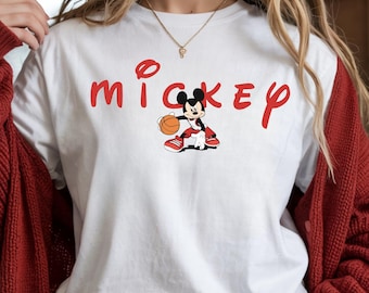 Mickey Basketball Shirt, Mickey Basketball Soft Cotton Shirt, Disney Sports, Magic Kingdom, Disney Tee, Disneyland Shirt
