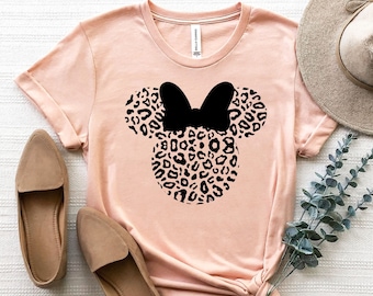 Camisa de leopardo Minnie, camisa de leopardo Minnie Safari, camisa de Cheetah Minnie, camisa del Reino Animal, camisa de Disney de viaje para niñas