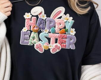 Happy Easter Shirt, Retro Easter Shirt, Love Easter Shirt, Cute Bunny Easter Day Gift, Love Graphic Tee, DTF Printed Shirt