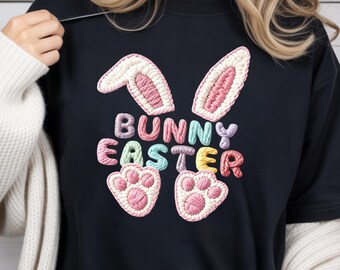 Retro Bunny Easter Shirt, Retro Easter Shirt, Love Easter Shirt, Cute Bunny Easter Day Gift, Love Graphic Tee, DTF Printed Shirt