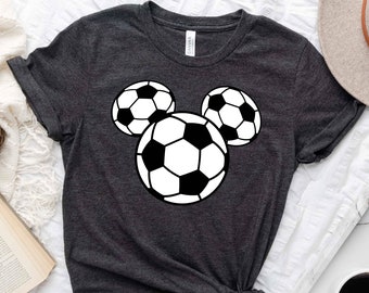 Camisa de balón de fútbol de Mickey, camisa deportiva de Disney, camisa de fútbol de Mickey, camisa de cabeza de Mickey, camisa de fútbol, camisa amante del fútbol, regalos para fútbol