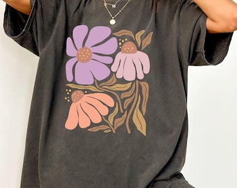Comfort Colors® Boho Wildflowers Shirt, Matisse Floral Graphic Shirt, Distressed Flowers Shirt, Flower Market, Soft Goth , Plant Shirt, Gift