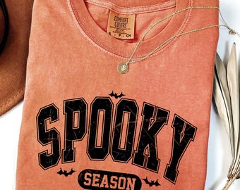 Comfort Colors® Spooky Season Shirt, Retro Spooky Tee, Spooky Fall Shirt, Spooky Halloween Shirt, Womens Halloween Shirt, Halloween Gift Tee