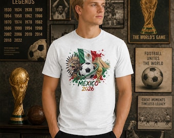 Mexico Soccer T-Shirt, World Cup 2026 Shirt, US World Cup, Game Day Jersey, Patriotic Football Fan Gift Tee