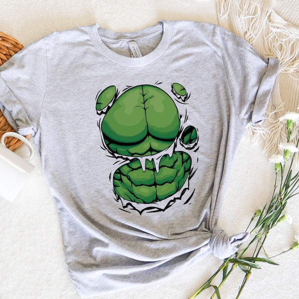Hulk Body Shirt, Marvel Avengers Hulk Ripped Costume T-Shirt, Marvel Family Party Gift, Disneyland Family Shirt