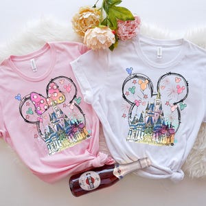 Disney Watercolor Castle Shirt, Disney Family Shirt, Family Vacation Tee, Mickey Minnie T-Shirt, Disney Castle, Disney Trip Shirt