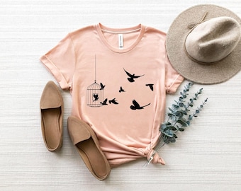 Birds Shirt, Free Bird Shirt, Bird Tshirt, Gift For Bird Lover, Bird Lover Shirt, Bird Lover Gift, Nature Lover Shirt, Bird Tee