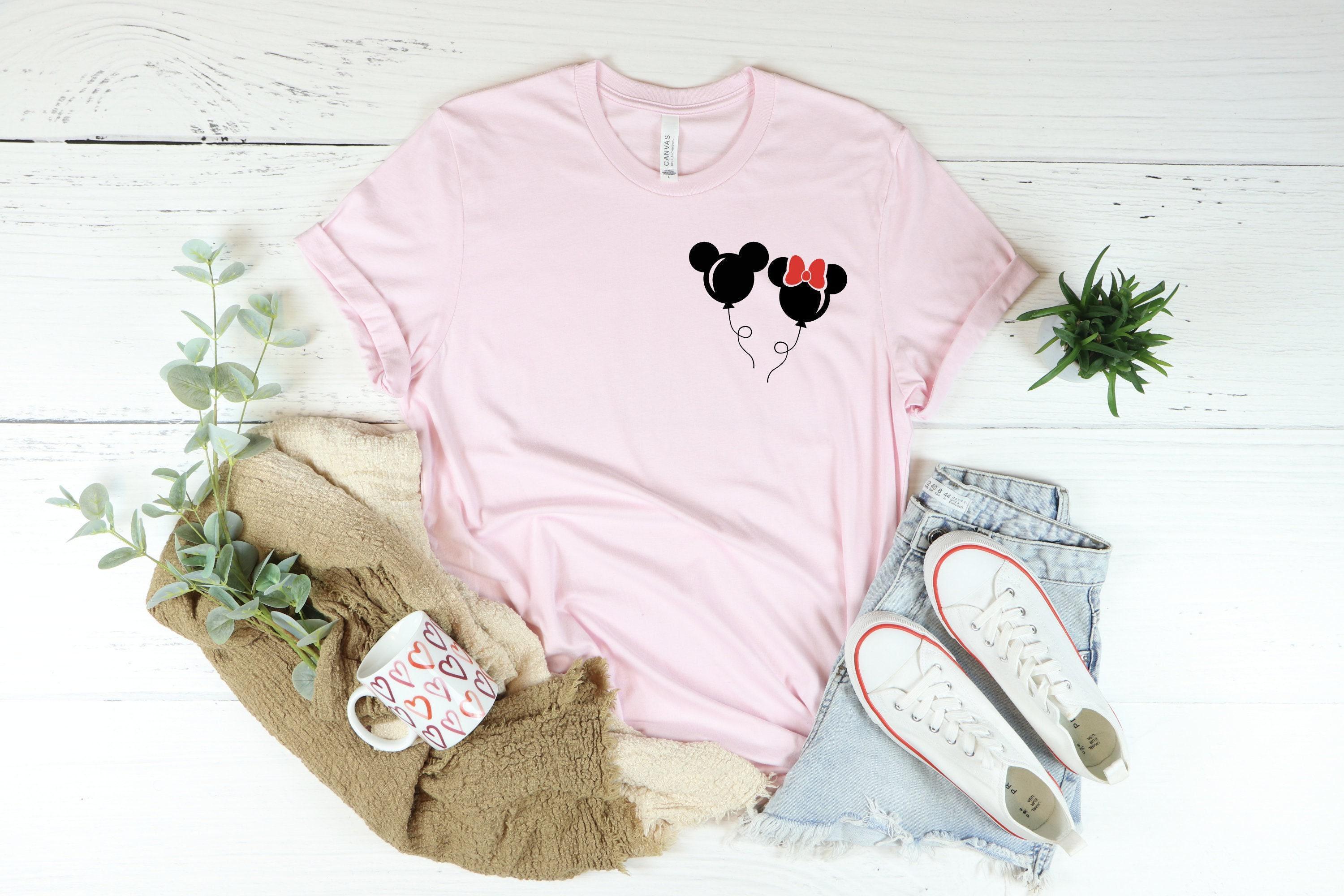 Mickey Minnie Balloon Disney Shirt, Woman's Disney World Shirt, Ladies  Disneyland Shirt, Disney V-Neck Shirt, Cute Disney World T-Shirts