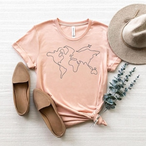 Travel Shirt, Trip Lover Shirt, Adventure Shirt, World Map Travel Shirt, Unisex Shirt, Road Trip Shirt, Traveler Gift, Wanderlust Shirt