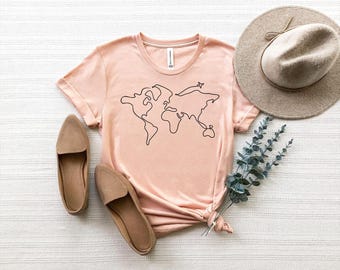 Travel Shirt, Trip Lover Shirt, Adventure Shirt, World Map Travel Shirt, Unisex Shirt, Road Trip Shirt, Traveler Gift, Wanderlust Shirt