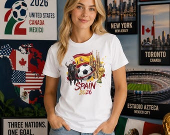 Spain Soccer T-Shirt, World Cup 2026 Shirt, US World Cup, Game Day Jersey, Patriotic Football Fan Gift Tee