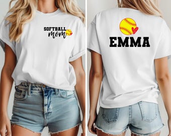 Personalize Softball Mom Shirt, Cute Softball Mama Shirt, Mothers Day Gift For Softball Mom, Softball Season Tee, Softball Mom Shirt,MomGift