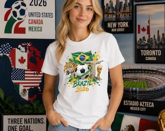 Brazil Soccer T-Shirt, World Cup 2026 Shirt, US World Cup, Game Day Jersey, Patriotic Football Fan Gift Tee