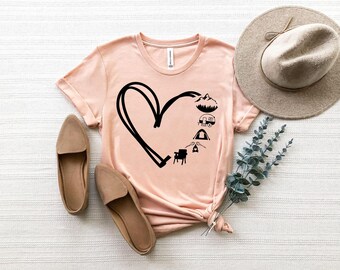 Camp Lover Shirt, Camping Shirt, Camping Heart Shirt, Cute Hiking Shirt, Adventure Shirt, Camper Shirt, Gift for Her
