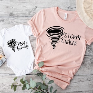 Matching Mama and Mini Family Shirts, Storm Chaser, Tiny Tornado, Mother Son Daughter Custom T shirts, Matching Outfit, Mothers Day Gift