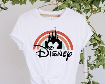 Disney Rainbow Castle Shirt, Disney Vintage ,Disney Family Shirt, Disney Castle Shirt, Disney Retro Shirt,Disneyworld Shirt,Disneyland Shirt