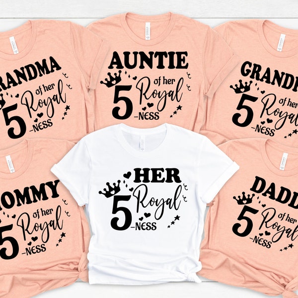 Custom Birthday shirt, Her Royal Five Ness Shirt, New Year Old Girl Birthday Shirt, Girl Birthday T-shirt, Princess 5th Birthday Tee