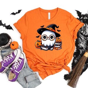 Ghost Reading Books Shirt, Bookish Halloween Shirt, Teacher Librarian Halloween Gift, Halloween Book Lover, Halloween School, Teacher Ghost