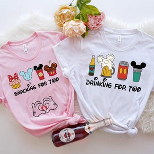 Pregnancy Shirt, Disney Vacation, Snacking For Two Pregnancy Announcement Shirt, Disney Shirts For Couples, Funny Mom to be Shirt, Drinking