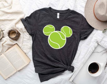 Mickey Tennis Ball Shirt, Disney Sports Shirt, Mickey Mouse Tennis Shirt, Mickey Head Shirt, Gift For Him, Tennis Shirt, Tennis Lover Shirt