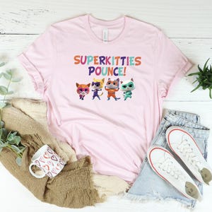 Disney Superkitties Shirt, Superkitties Character, Super Cat Shirt, Bitsy Cat, Ginny Cat, Buddy Cat, Sparks Shirt, Junior Superkities