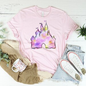 Disney Watercolor Castle Shirt, Disney Family Shirt, Family Vacation Tee, Mickey Minnie T-Shirt, Disney Castle, Disney Trip Shirt