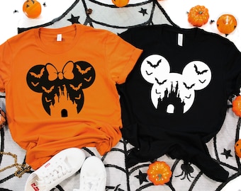 Disney Halloween Shirt, Disney Couple Tee, Minnie Halloween Tee, Mickey Halloween T-Shirt, Shirts For Women, Disney Family Tee