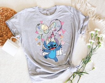 Stitch Shirt, Watercolor Stitch Shirt, Stitch Disneyworld Shirt, Disney Vacation Shirts, Disney Castle Shirt, Magic Kingdom Shirt, Castle
