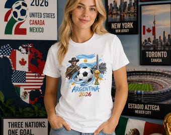 Argentina Soccer T-Shirt, World Cup 2026 Shirt, US World Cup, Game Day Jersey, Patriotic Football Fan Gift Tee