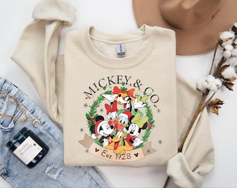 Vintage Mickey And Friends Christmas Sweatshirt, Disney Christmas Lights Shirt, Mickey Very Merry Christmas Tee, Christmas Season, Christmas